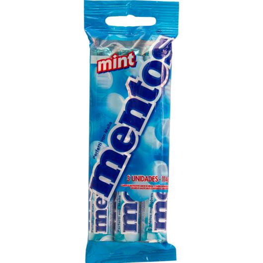 Confeito mastigável Mentos mint 3 unidades 114g - Imagem em destaque