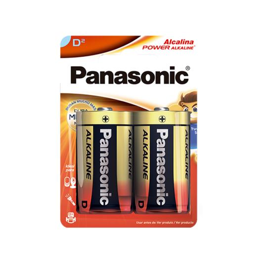Pilha Panasonic alcalina gande D com 2 unidades - Imagem em destaque