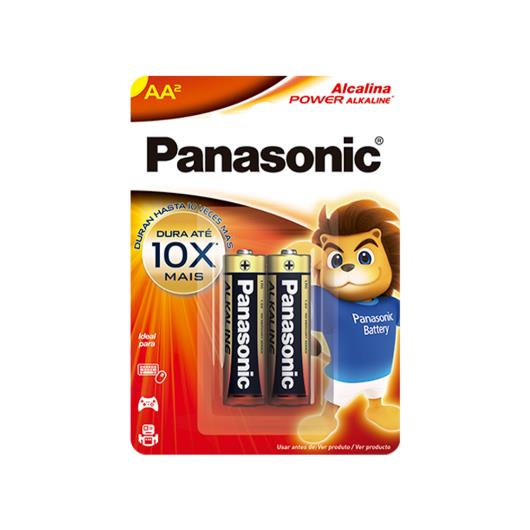 Pilha Panasonic alcalina pequena AA com 2 unidades - Imagem em destaque