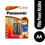Pilha Panasonic alcalina pequena AA com 2 unidades
