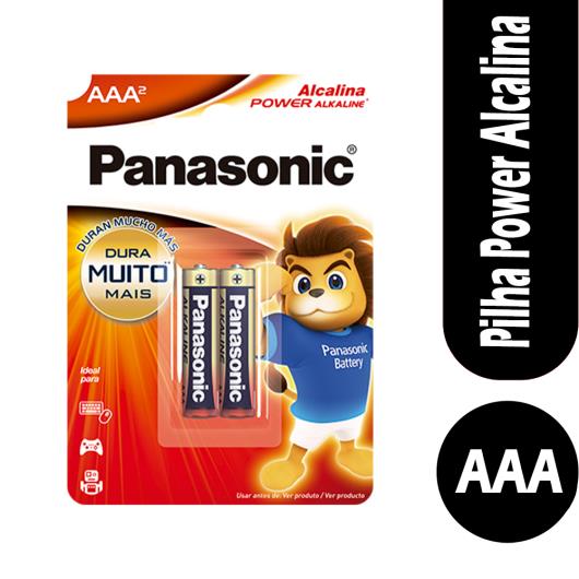 Pilha Panasonic alcalina palito AAA com  2 unidades - Imagem em destaque