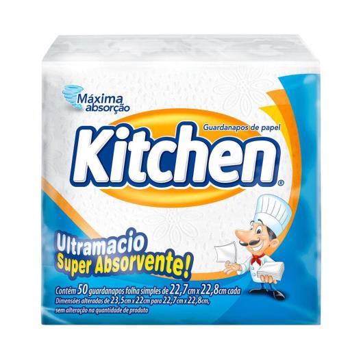 GUARDANAPO DE PAPEL FOLHA SIMPLES KITCHEN - 50 UNIDS - 22,7 X 22,8 CM - Imagem em destaque