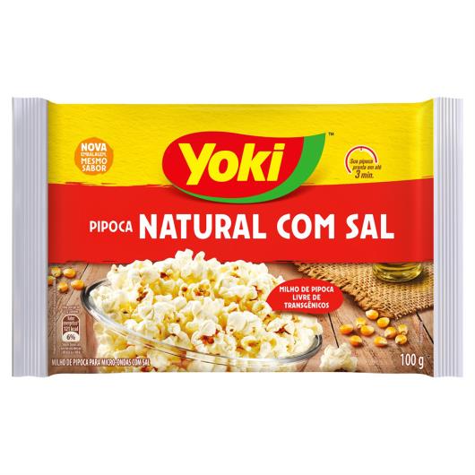 Pipoca para Micro-Ondas Natural com Sal Yoki Pacote 100g - Imagem em destaque