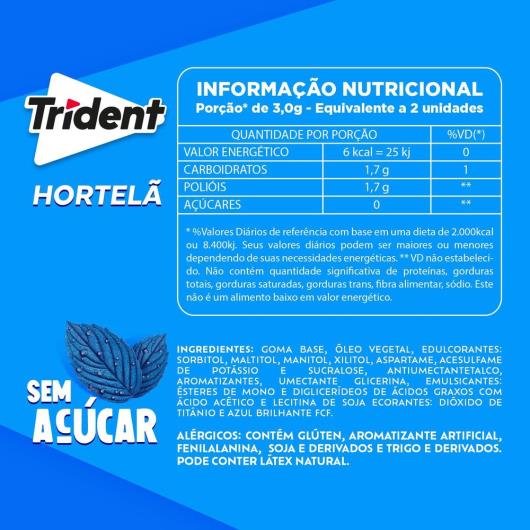 Chiclete Trident hortelã bag com 4 unidades - Imagem em destaque