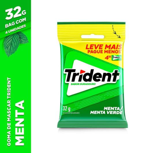 Chiclete Trident menta bag com 4 unidades 32g - Imagem em destaque