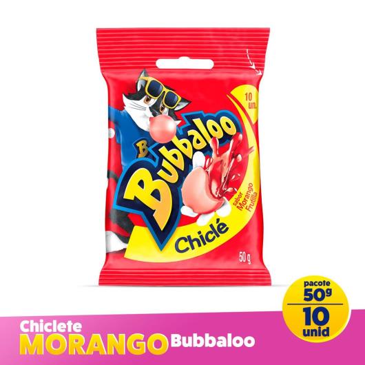 Chiclete Morango Bubbaloo Pacote 50g 10 Unidades - Imagem em destaque