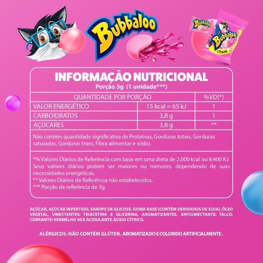 Chiclete Bubbaloo Tutti-Frutti bag com 10 unidades de 5g - Imagem em destaque