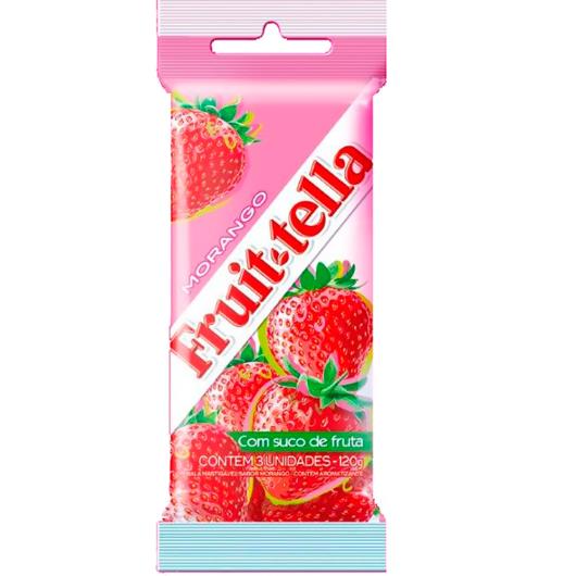 Bala Fruittella de morango 3 unidades 120g - Imagem em destaque