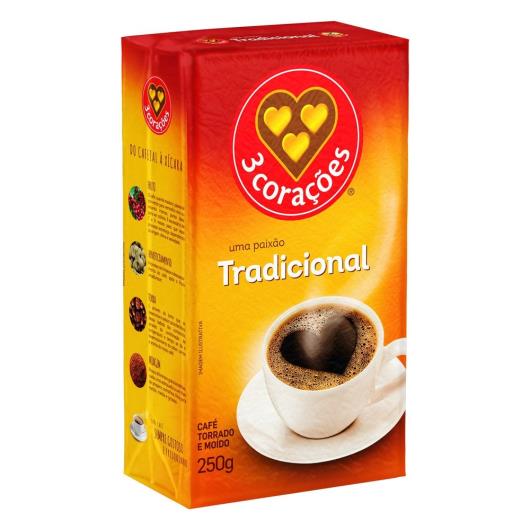 Café Três Corações em Pó Torrado e Moído Tradicional Vácuo 250G - Imagem em destaque