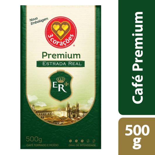 Café 3 Corações Estrada Real Premium em Pó Torrado e Moído à Vácuo 500G - Imagem em destaque