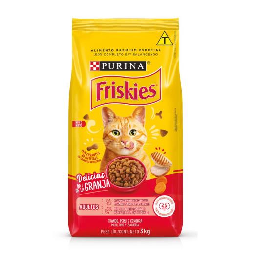 Ração FRISKIES gatos adultos frango - Delícias da Granja 3kg - Imagem em destaque