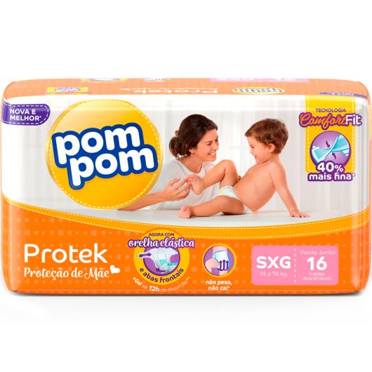 Fralda descartável Pom Pom protek baby SXG 16 unidades - Imagem em destaque
