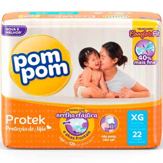 Fralda descartável protek baby XG Pom Pom 22 unidades  - Imagem em destaque