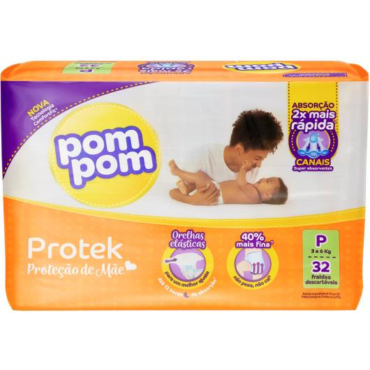 Fralda Pom Pom descartável protek baby P 32 unidades - Imagem em destaque