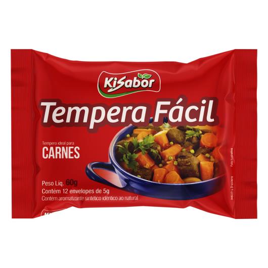 Tempero para Carnes Kisabor Tempera Fácil Pacote 60g 12 Unidades - Imagem em destaque