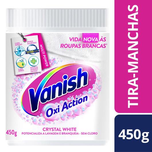 Tira Manchas em Pó Vanish Crystal White Oxi Action 450g para roupas brancas - Imagem em destaque