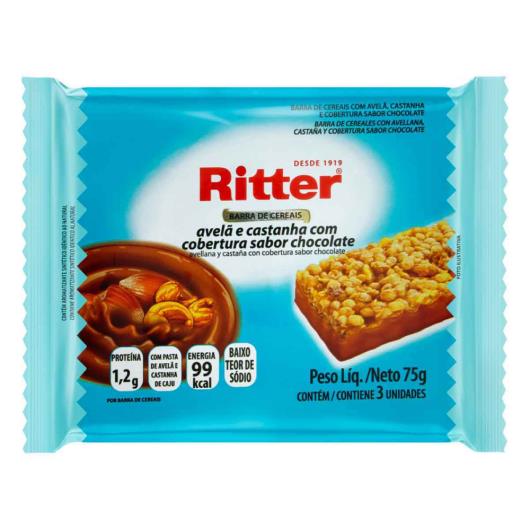Barra de cereal Ritter Light sabor avelã castanha e chocolate 75g - Imagem em destaque