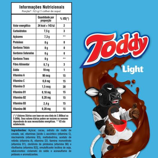 Achocolatado Em Pó Light Toddy Pote 380G - Imagem em destaque