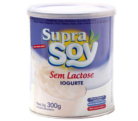 Supra Soy  Alimento Com Proteína Isolada de Soja Sabor Iogurte Sem Lactose Lata 300g - Imagem em destaque