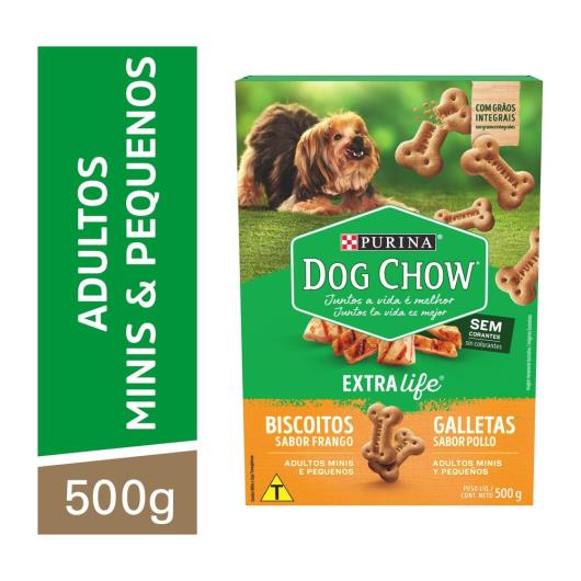 Biscoito DOG CHOW Cães Adultos Minis e Pequenos Frango 500g - Imagem em destaque