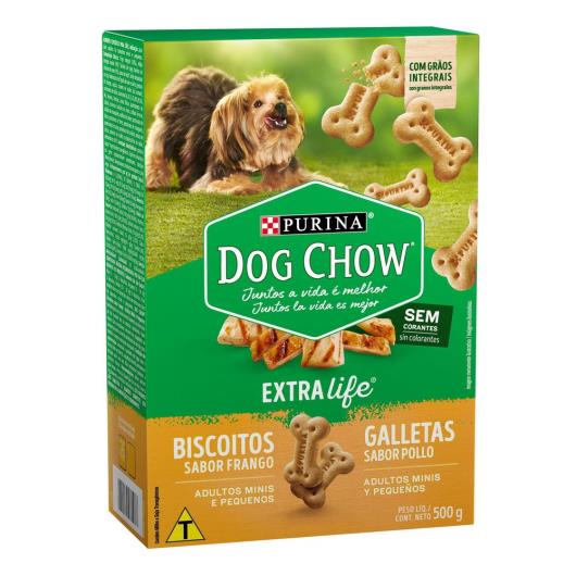 Biscoito DOG CHOW Cães Adultos Minis e Pequenos Frango 500g - Imagem em destaque