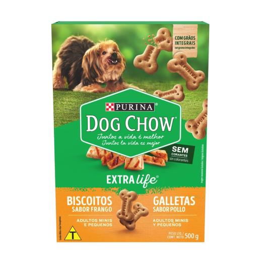 Biscoito DOG CHOW Cães Adultos Minis e Pequenos Frango 500g - Imagem em destaque