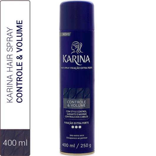 HAIR SPRAY KARINA CONTROLE & VOLUME FIXAÇÃO EXTRA FORTE 400ML - Imagem em destaque