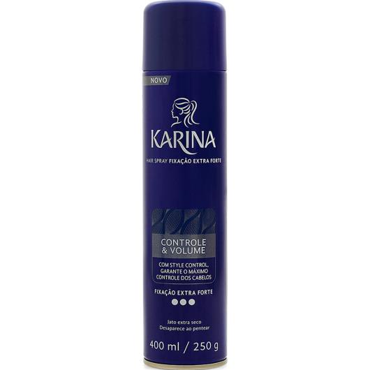 HAIR SPRAY KARINA CONTROLE & VOLUME FIXAÇÃO EXTRA FORTE 400ML - Imagem em destaque