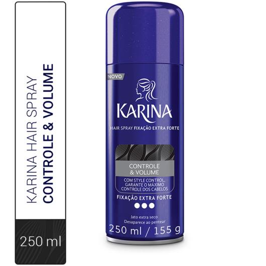 HAIR SPRAY KARINA CONTROLE & VOLUME FIXAÇÃO EXTRA FORTE 250ML - Imagem em destaque