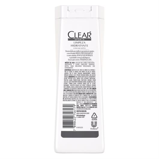 Shampoo Anticaspa Clear Sports Mulher Limpeza Hidratante 200ml - Imagem em destaque