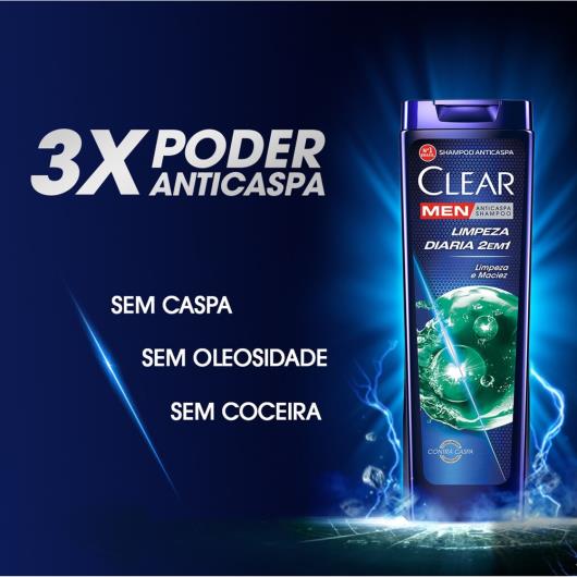 Shampoo Anticaspa Limpeza Diária 2 em 1 Clear Men Frasco 200ml - Imagem em destaque
