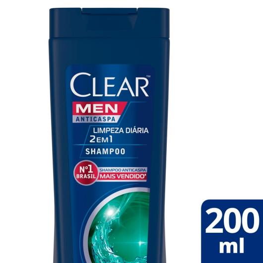 Shampoo Anticaspa CLEAR Men Limpeza Diária 2 em 1 200ml - Imagem em destaque