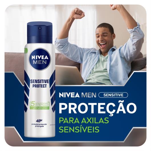 Desodorante Antitranspirante Aerossol Nivea Sensitive Protect 150ml - Imagem em destaque