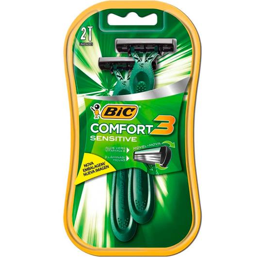 Aparelho de barbear Bic Comfort 3 Sensitive com 2 unidades - Imagem em destaque