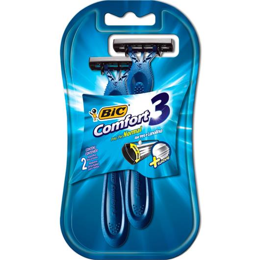 Aparelho de barbear Bic Comfort 3 pele normal com 2 unidades - Imagem em destaque