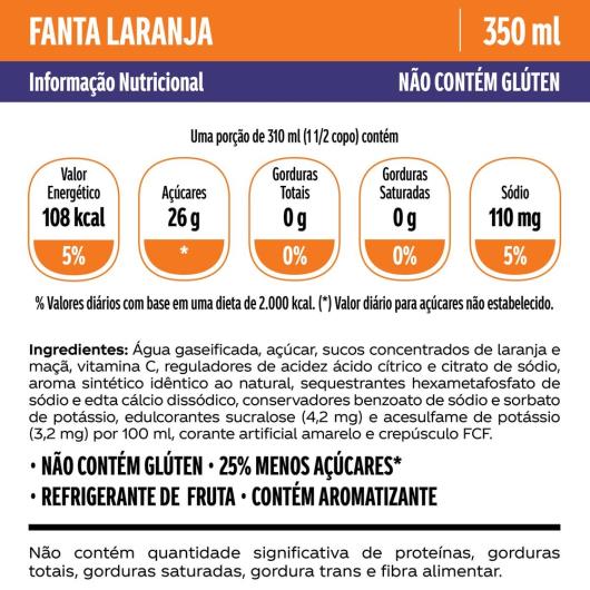 Refrigerante Fanta Sabor Laranja LATA 350ML - Imagem em destaque