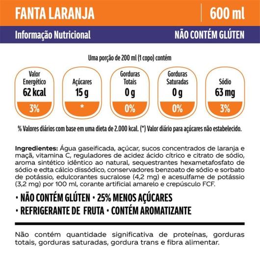 Refrigerante Fanta Sabor Laranja PET 600ML - Imagem em destaque