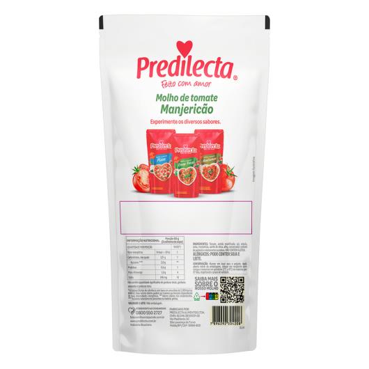 Molho de tomate Predilecta manjericão sachê 340g - Imagem em destaque