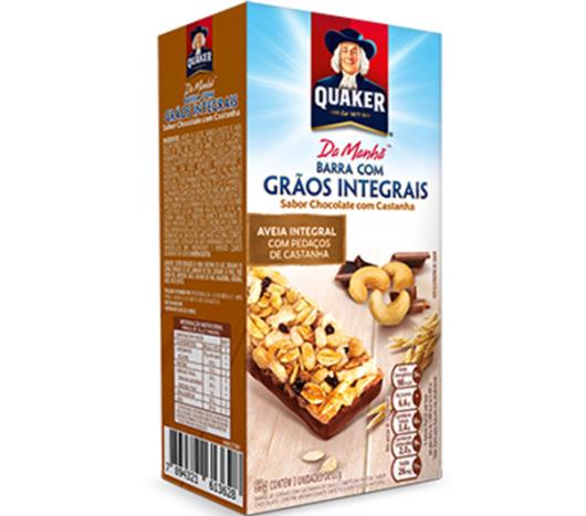 Barra de cereais Quaker castanha com chocolate 66g - Imagem em destaque