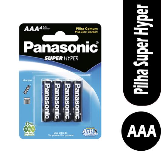 Pilha Panasonic Super Hyper AAA com 4 unidades - Imagem em destaque