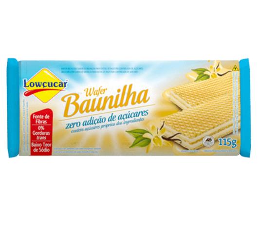 Wafer Lowçucar O% gordura sabor baunilha 115g - Imagem em destaque