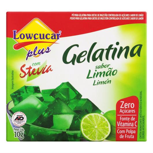 Gelatina em pó Lowçucar Plus Sabor Limão Zero Açúcar Com Stévia 10g - Imagem em destaque