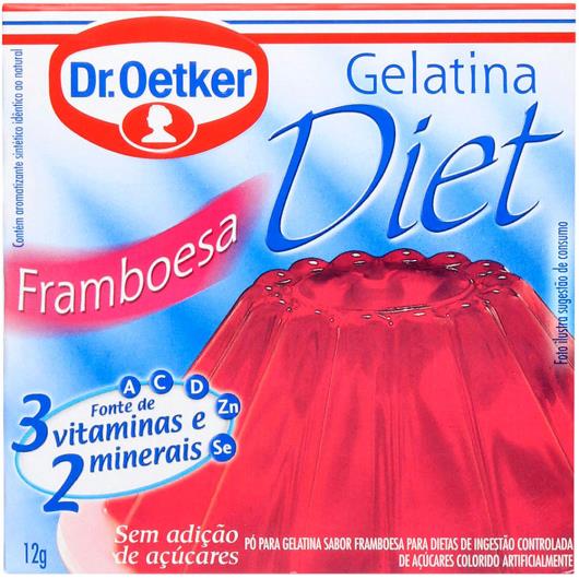 Gelatina em pó Dr. Oetker sabor framboesa diet 12g - Imagem em destaque