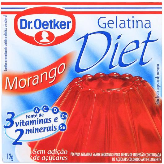 Gelatina em pó Dr. Oetker sabor morango diet 12g - Imagem em destaque