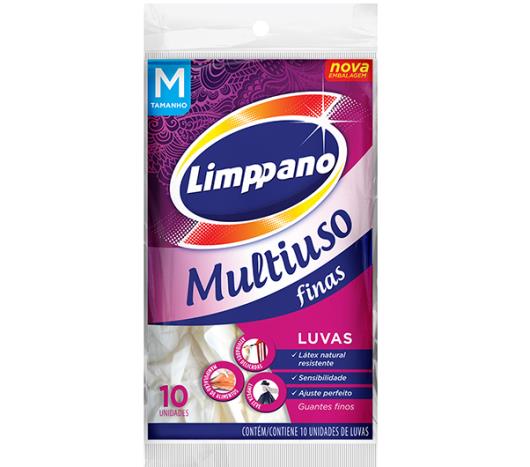 Luva Limppano Multiuso Finas Tamanho M 10 unidades - Imagem em destaque