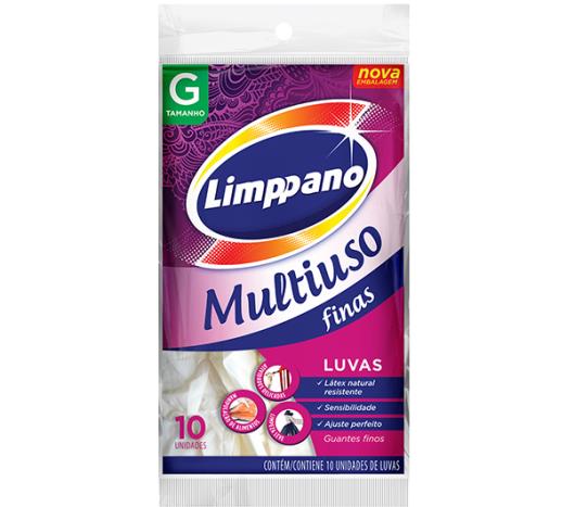 Luva Limppano Multiuso Finas Tamanho G 10 unidades - Imagem em destaque