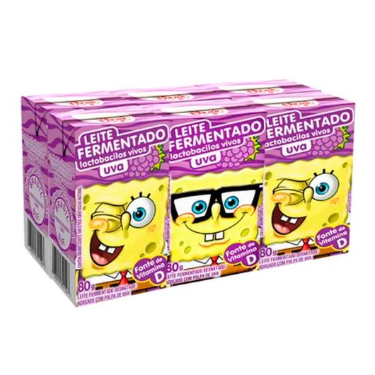 Leite fermentado Elegê Bob Esponja Uva 6x80g - Imagem em destaque