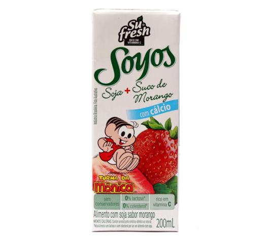 Bebida de soja Soyos Turma Mônica sabor morango 200ml - Imagem em destaque