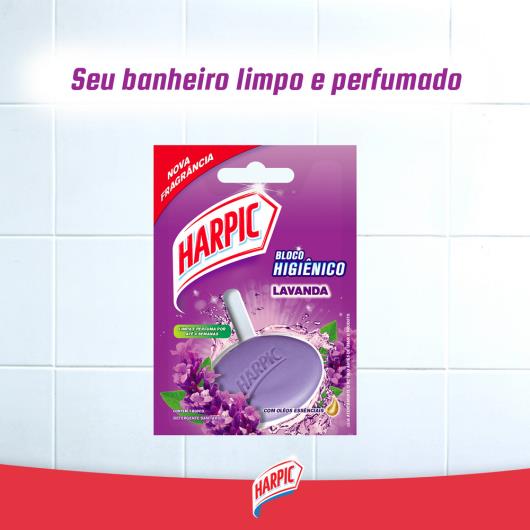 Harpic Limpador e Aromatizador Sanitário em Bloco Higiênico Lavanda 26g - Imagem em destaque