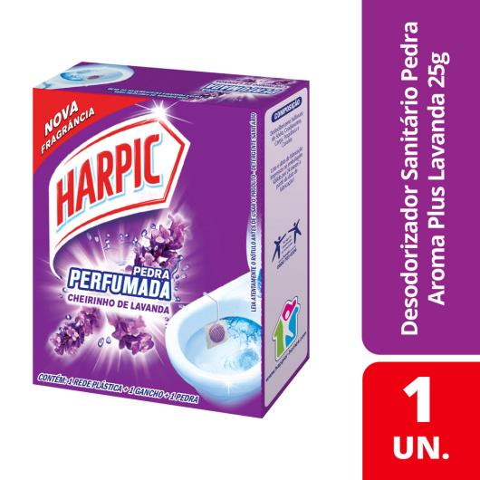 Harpic Limpador e Aromatizador Sanitário Pedra Perfumada Aroma Plus Lavanda 25g - Imagem em destaque